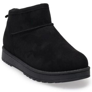 SO Black Faux Suede Ankle Boots Size 7